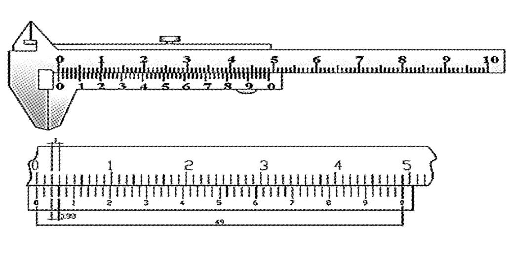 50分度游標卡尺度數原理